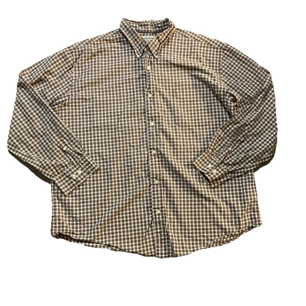 St. John's Bay Authentic Button-Up Shirt Men's Tall Size 2XL Multicolor Gingham